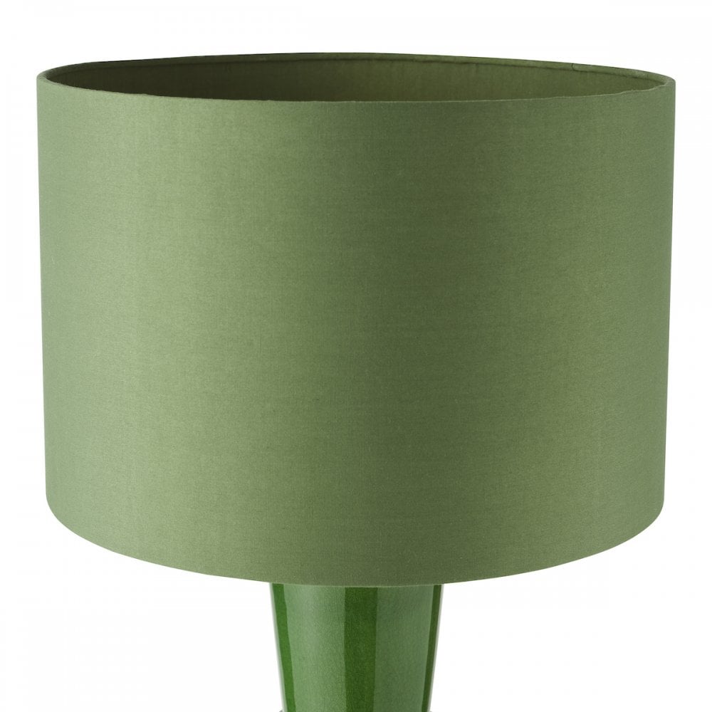 Dar LAG4224 Lagle Table Lamp Green and Antique Brass With Shade