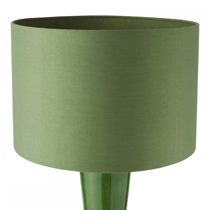 Dar LAG4224 Lagle Table Lamp Green and Antique Brass With Shade