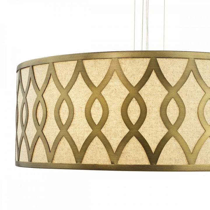 Dar LOC0463 Locryn 4 Light Pendant Brushed Bronze and Taupe
