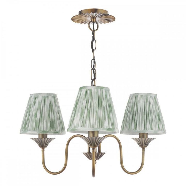 Dar LYD0363-IKA2624 Lydian 3 Light Pendant Antique Bronze With Shade