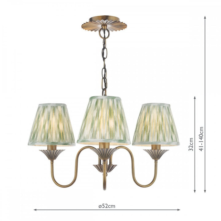 Dar LYD0363-IKA2624 Lydian 3 Light Pendant Antique Bronze With Shade