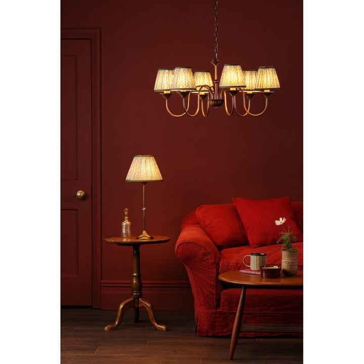 Dar LYD0663-EST2624 Lydian 6 Light Pendant Antique Bronze With Shade