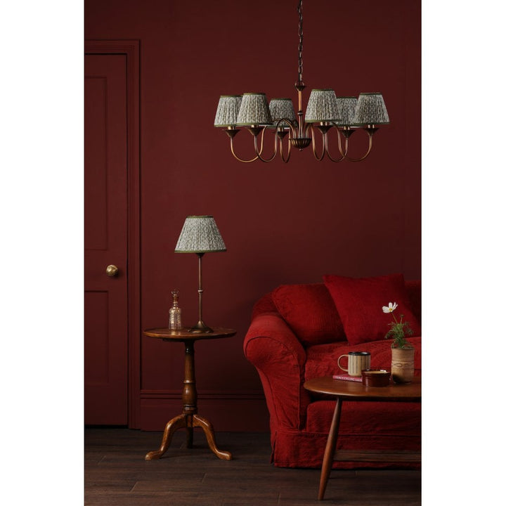 Dar LYD0663-EST2624 Lydian 6 Light Pendant Antique Bronze With Shade
