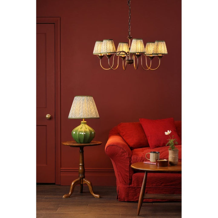 Dar LYD0663-EST2624 Lydian 6 Light Pendant Antique Bronze With Shade