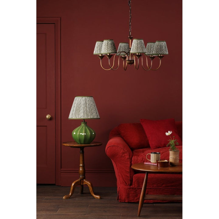 Dar LYD0663-EST2624 Lydian 6 Light Pendant Antique Bronze With Shade