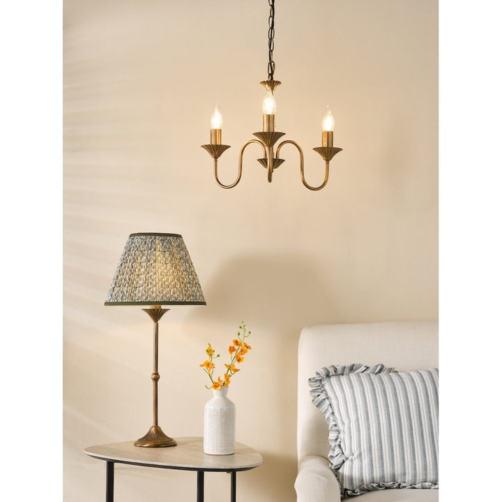 Dar LYD4263-EST1024 Lydian Table Lamp Antique Bronze With Shade