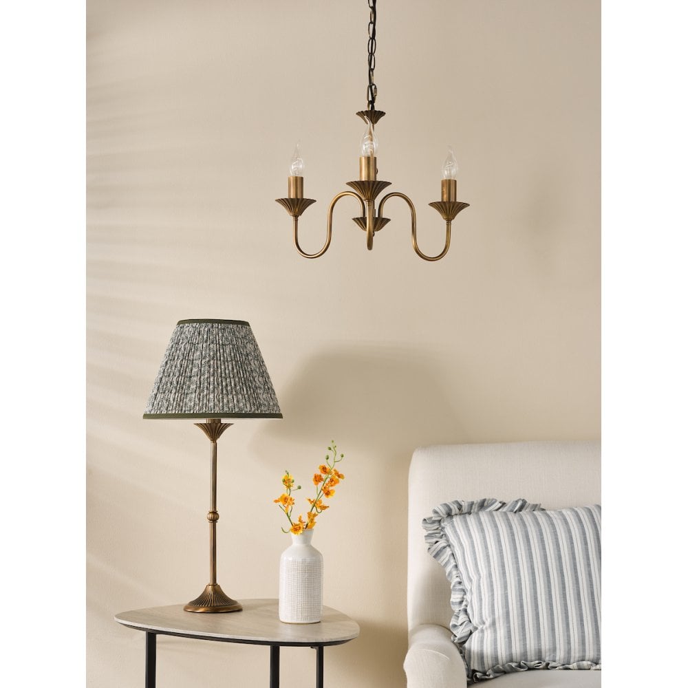 Dar LYD4263-EST1024 Lydian Table Lamp Antique Bronze With Shade