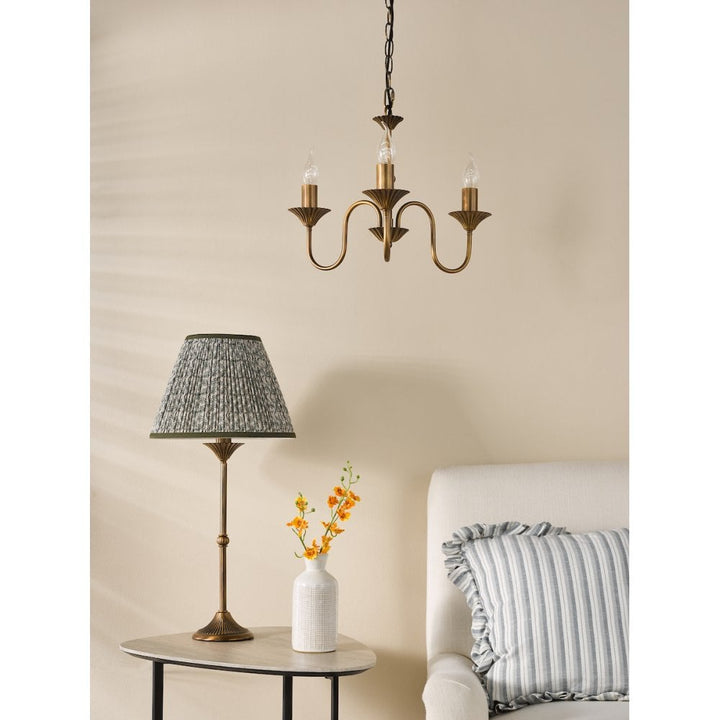 Dar LYD4263-EST1024 Lydian Table Lamp Antique Bronze With Shade