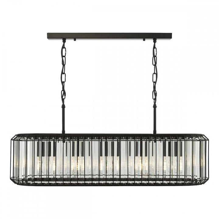 Dar NAE0522 Naeva 5 Light Pendant Matt Black and Crystal