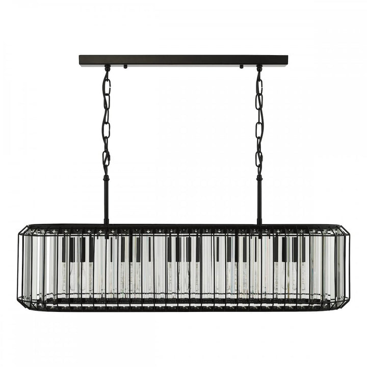 Dar NAE0522 Naeva 5 Light Pendant Matt Black and Crystal
