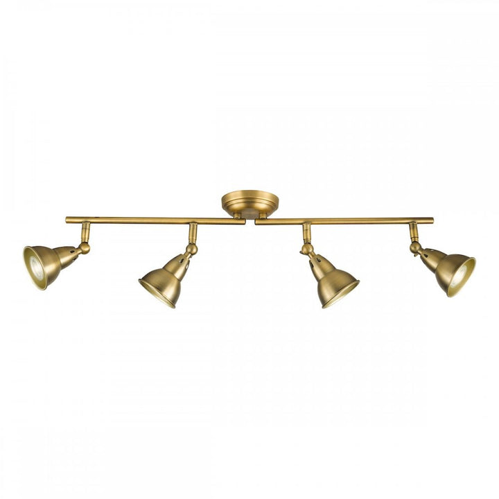 Dar NAT8442 Nathaniel 4 Light Bar Spotlight Aged Brass