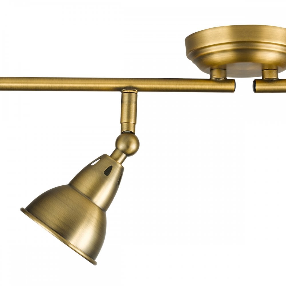 Dar NAT8442 Nathaniel 4 Light Bar Spotlight Aged Brass