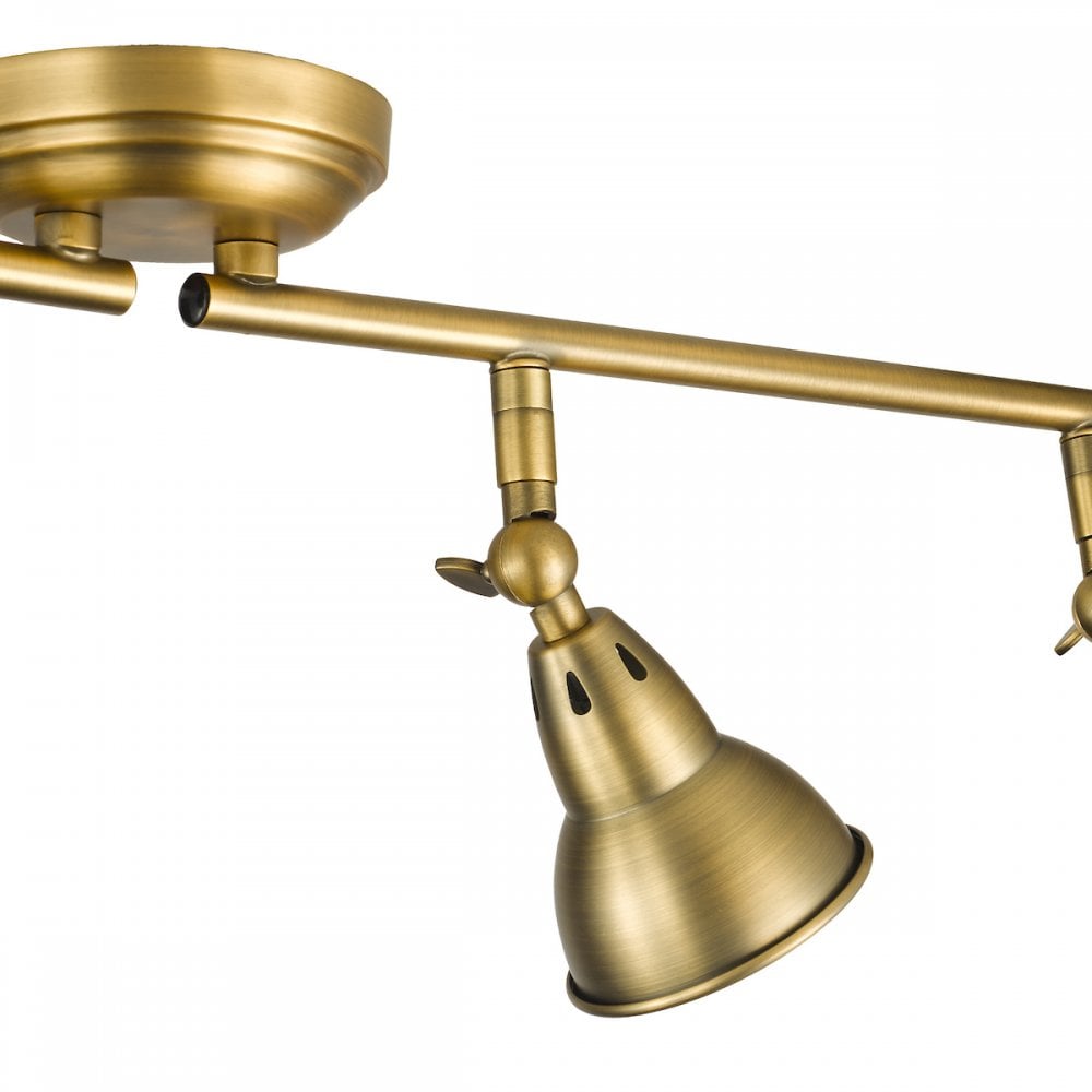 Dar NAT8442 Nathaniel 4 Light Bar Spotlight Aged Brass