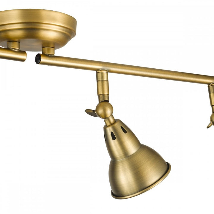 Dar NAT8442 Nathaniel 4 Light Bar Spotlight Aged Brass