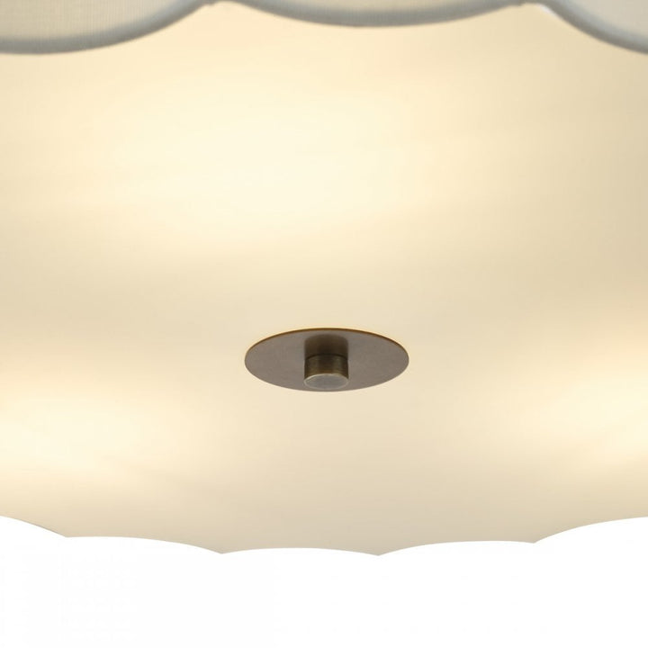 Dar NOU0363 Noura 3 Light Pendant Ivory and Antique Bronze
