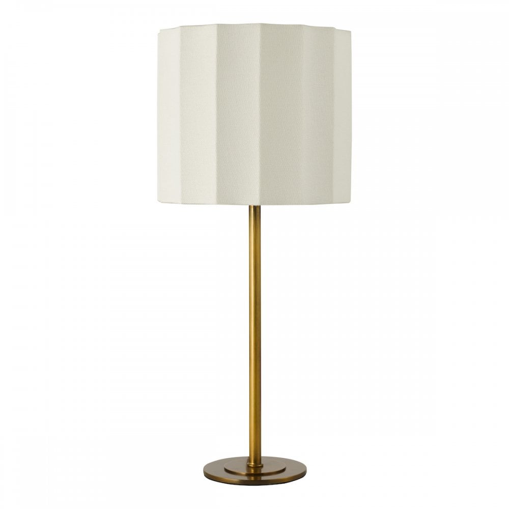 Dar NOU4263 Noura Table Lamp Antique Bronze and Ivory With Shade