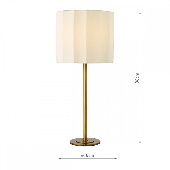 Dar NOU4263 Noura Table Lamp Antique Bronze and Ivory With Shade