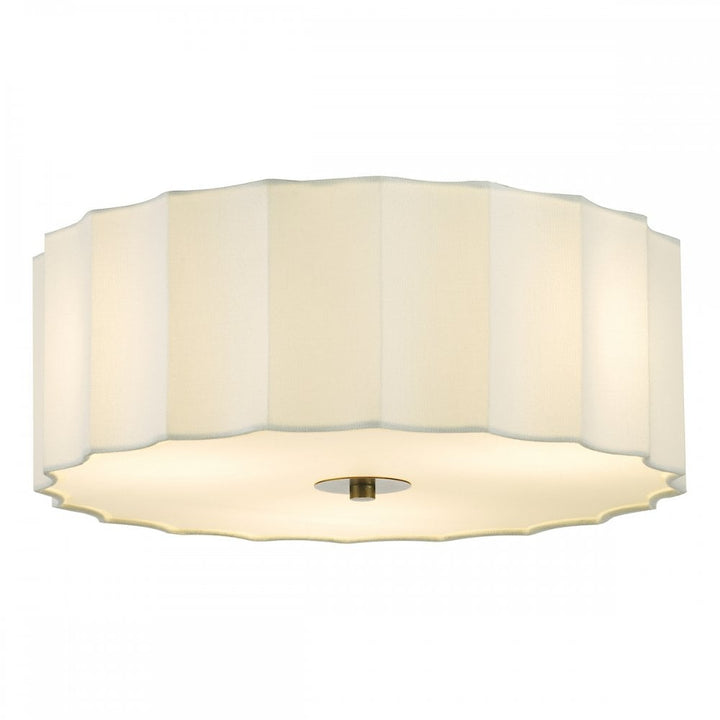 Dar NOU5263 Noura 3 Light Flush Ivory and White