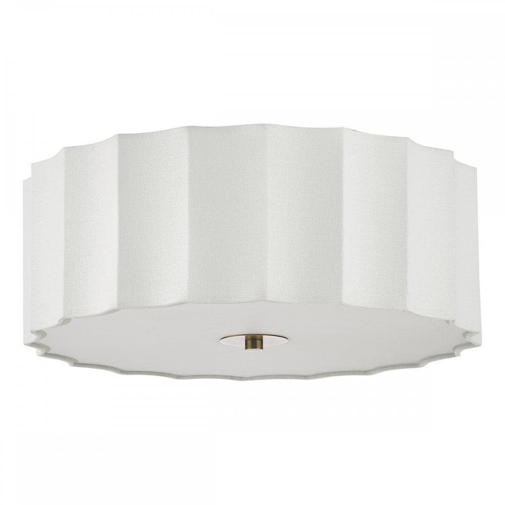 Dar NOU5263 Noura 3 Light Flush Ivory and White