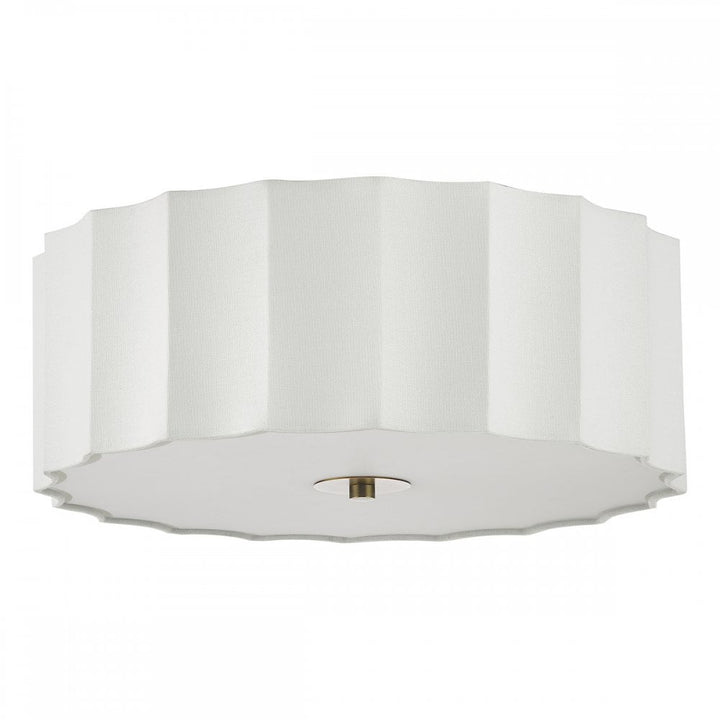 Dar NOU5263 Noura 3 Light Flush Ivory and White
