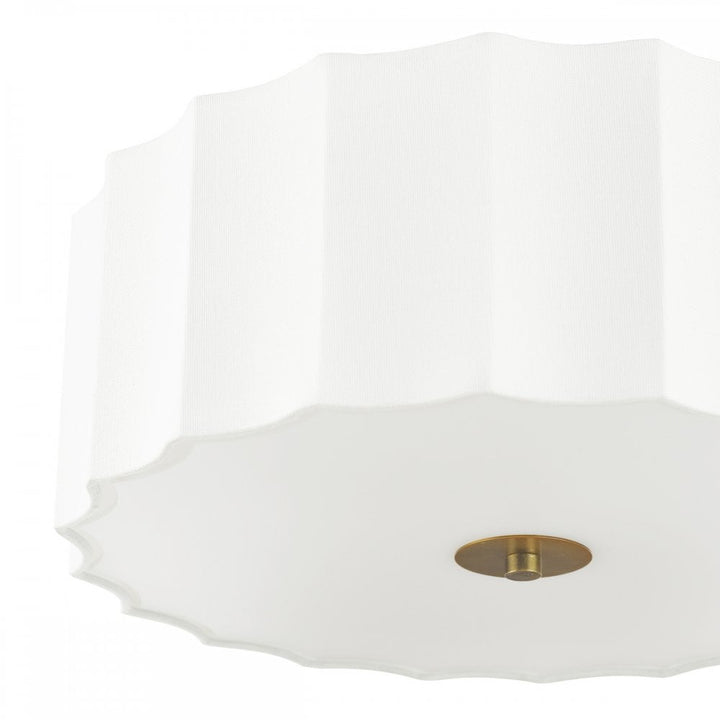 Dar NOU5263 Noura 3 Light Flush Ivory and White