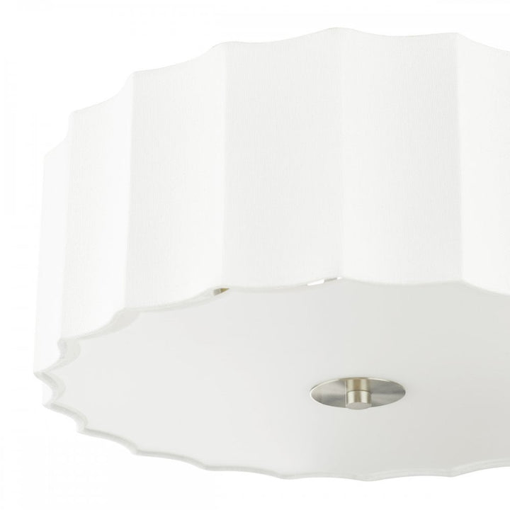 Dar NOU5263 Noura 3 Light Flush Ivory and White