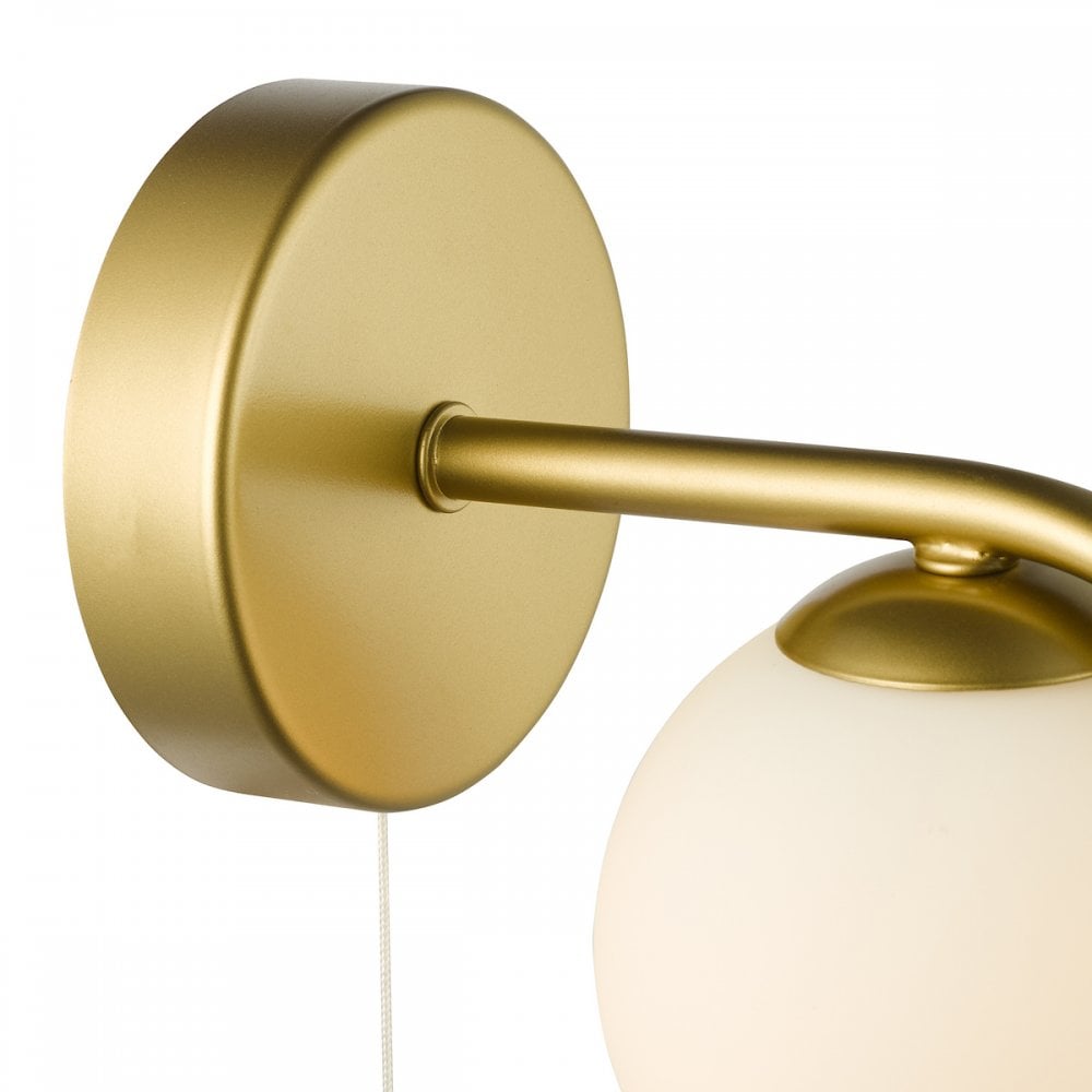 Dar ORL0735 Orlena Wall Light Satin Gold and Opal Glass