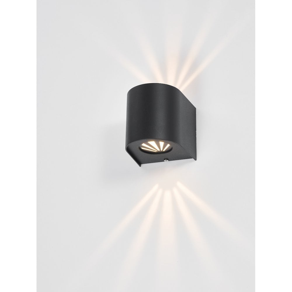 Dar ORV3222 Orville 2 Light Outdoor Wall Light Matt Black LED IP44