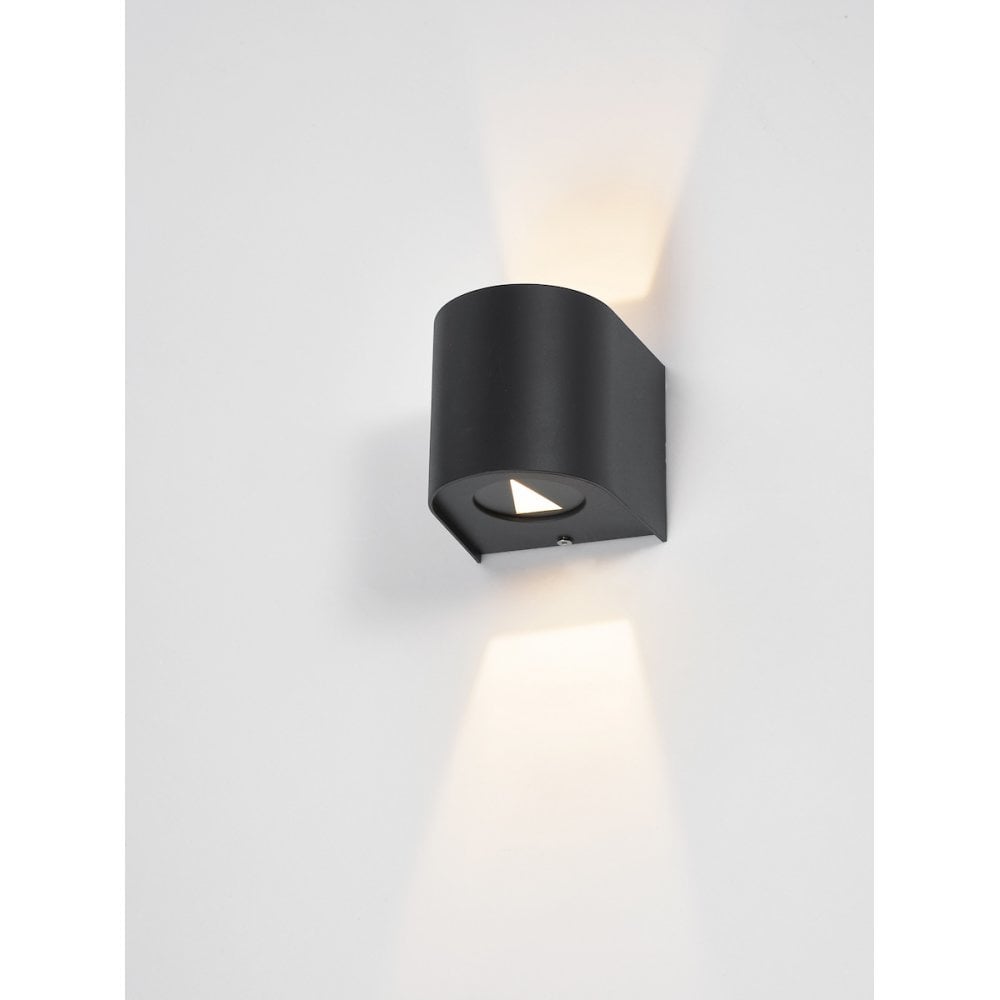 Dar ORV3222 Orville 2 Light Outdoor Wall Light Matt Black LED IP44