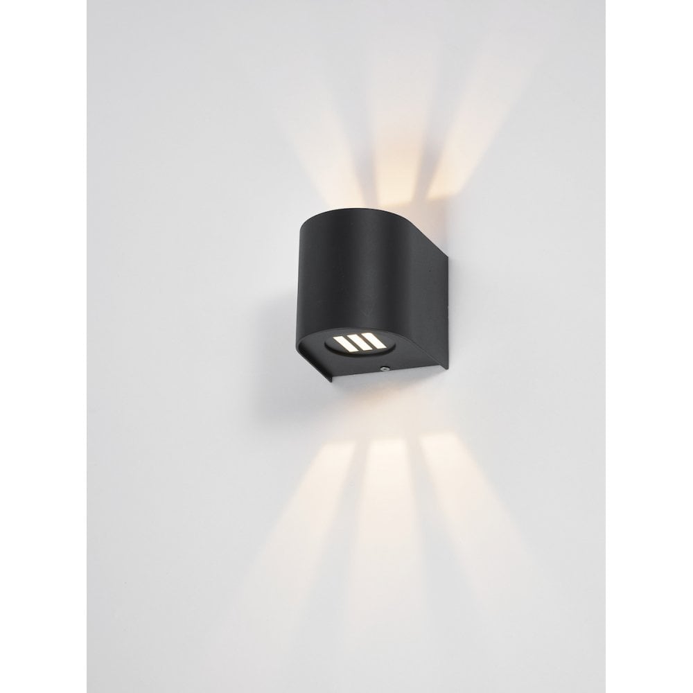 Dar ORV3222 Orville 2 Light Outdoor Wall Light Matt Black LED IP44