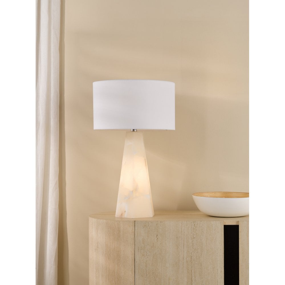 Dar PAG4234-PYR142 Paget Table Lamp White With Shade