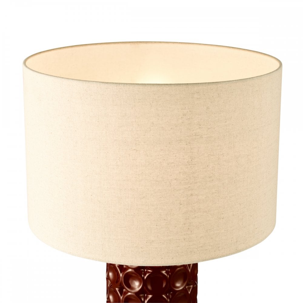 Dar RAJ4225 Raja Table Lamp Red and Antique Bronze With Shade