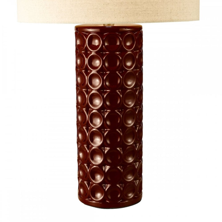 Dar RAJ4225 Raja Table Lamp Red and Antique Bronze With Shade