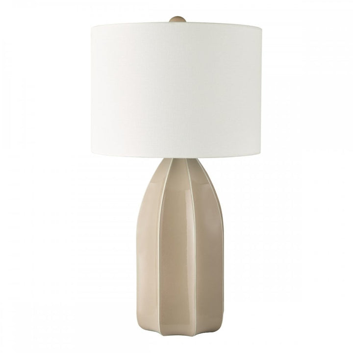 Dar SAU4229 Saundra Table Lamp Taupe and Matt Antique Brass With Shade