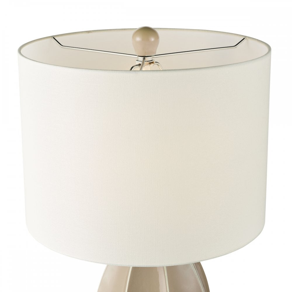 Dar SAU4229 Saundra Table Lamp Taupe and Matt Antique Brass With Shade