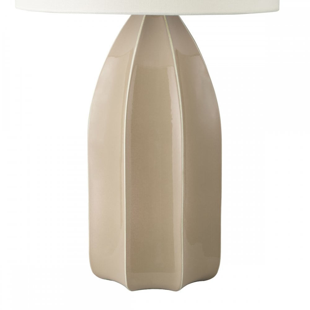 Dar SAU4229 Saundra Table Lamp Taupe and Matt Antique Brass With Shade