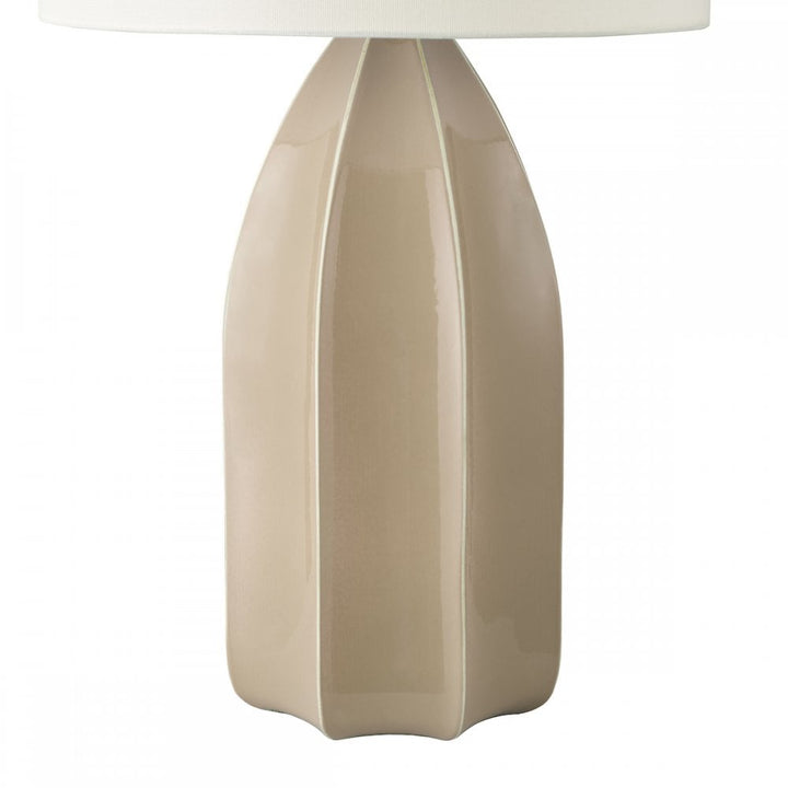 Dar SAU4229 Saundra Table Lamp Taupe and Matt Antique Brass With Shade