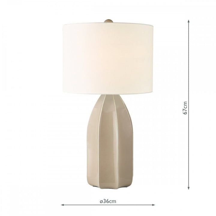 Dar SAU4229 Saundra Table Lamp Taupe and Matt Antique Brass With Shade