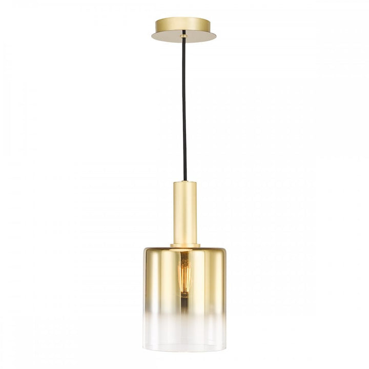 Dar SAV8635 Savannah Pendant Satin Gold and Gold Ombre Glass