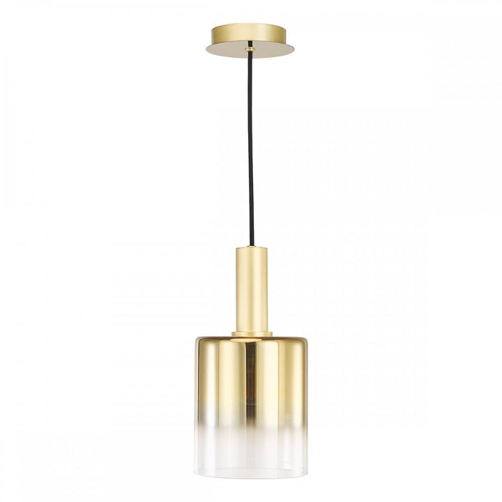 Dar SAV8635 Savannah Pendant Satin Gold and Gold Ombre Glass