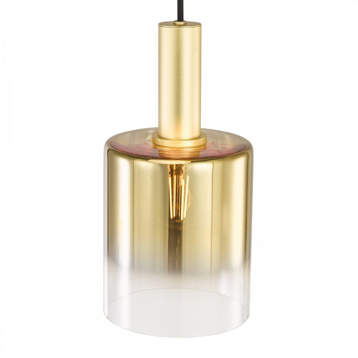 Dar SAV8635 Savannah Pendant Satin Gold and Gold Ombre Glass