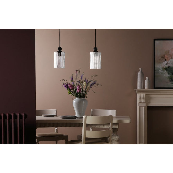 Dar SP73 1 Light Matt Black E27 Suspension