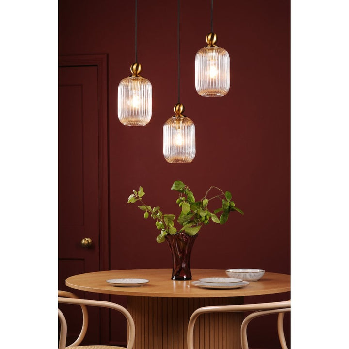 Dar SP74 1 Light E27 Satin Brass Suspension