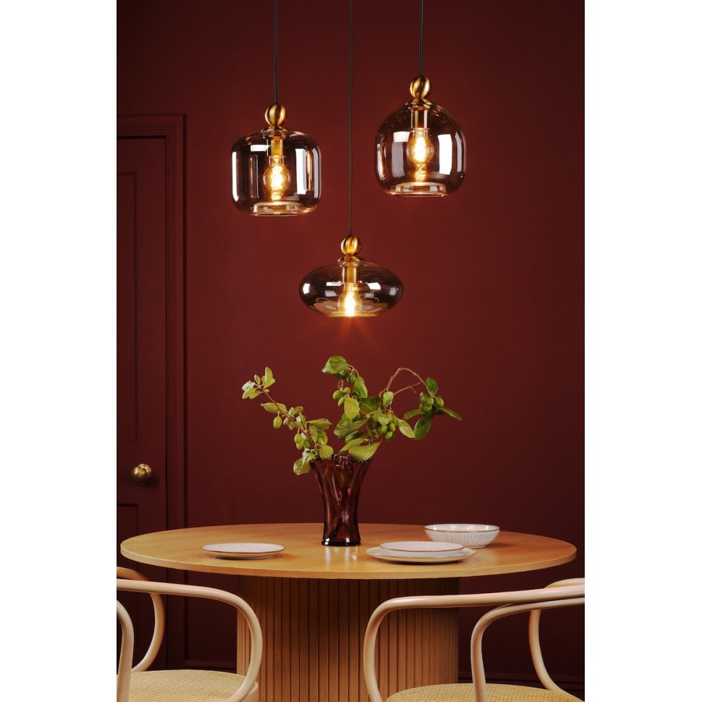 Dar SP74 1 Light E27 Satin Brass Suspension