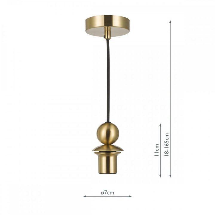 Dar SP74 1 Light E27 Satin Brass Suspension