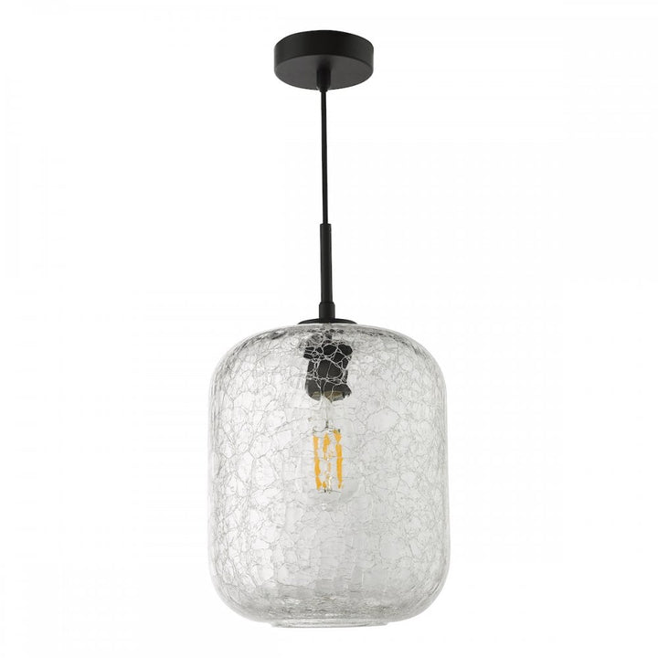 Dar TAV0108 Tavia Pendant Matt Black and Glass