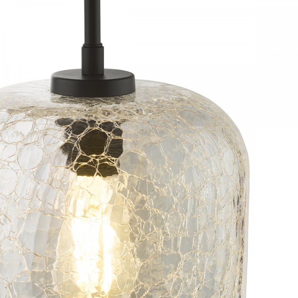 Dar TAV0108 Tavia Pendant Matt Black and Glass