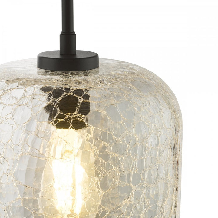 Dar TAV0108 Tavia Pendant Matt Black and Glass