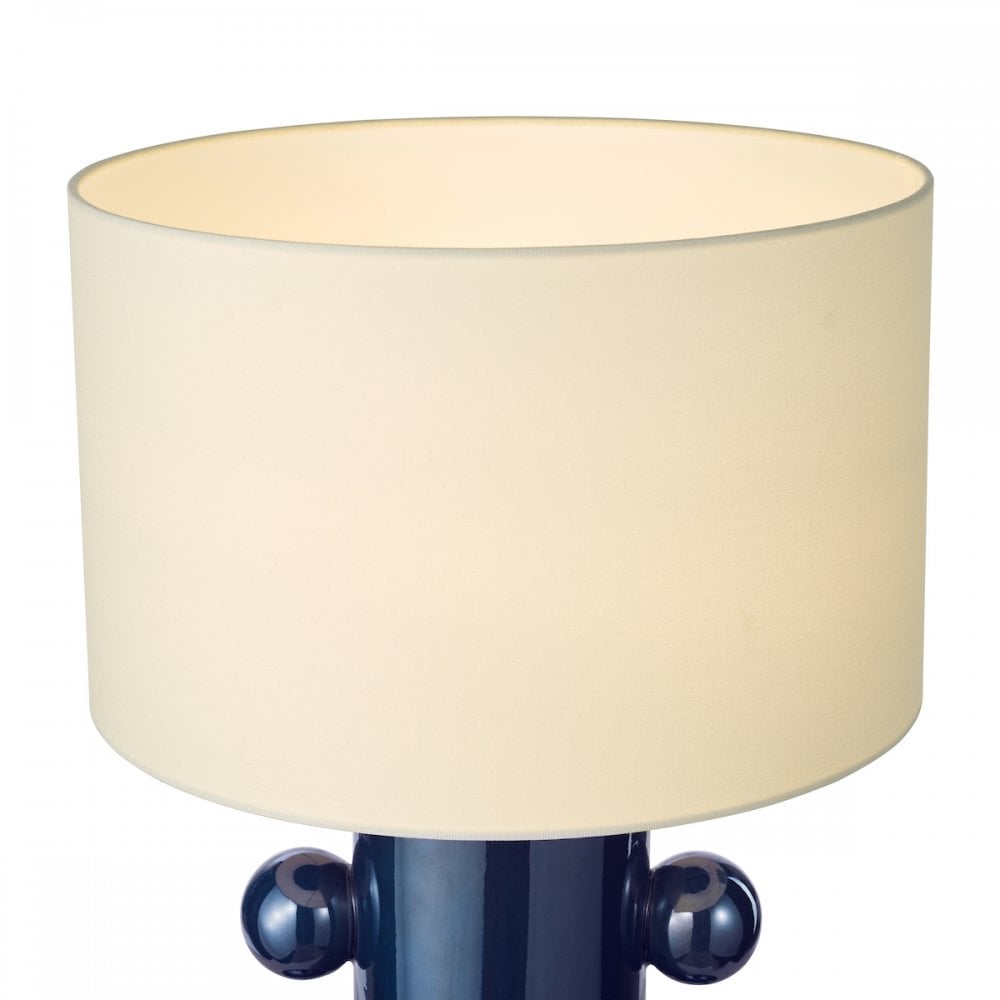 Dar TIS4223 Tisha Table Lamp Blue and Polished Chrome With Shade