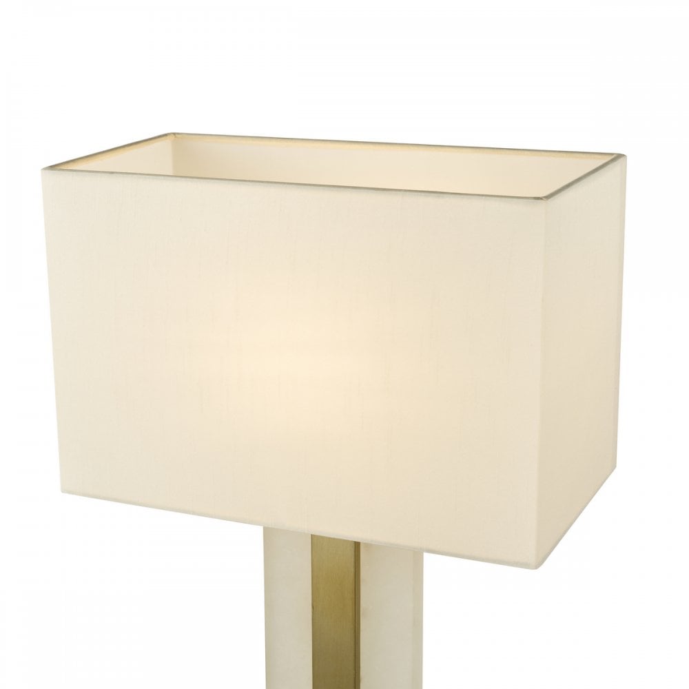 Dar TOK4234 Tokori Table Lamp Alabaster and Brushed Gold With Shade